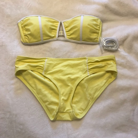 Yellow Aerie bandeau swimsuit - Picture 1 of 2